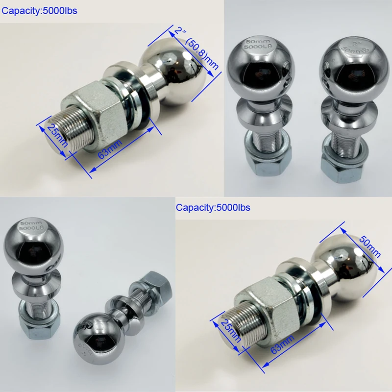 CVP 2inch Towbar Tongue Ball Mount With Towball And Hitch Pin RV Parts Car Camper Accessories Caravan Components