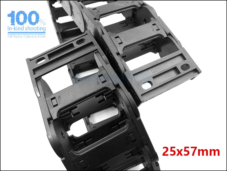 JFLO 1Meter 25x25 25x38 25x50 25x57 25x77mm Wire Carrier cable Drag chain Bridge type open of both side Towline Free shipping 25