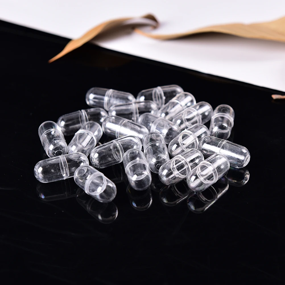 20Pcs/pack Mini Transparent Medicine Capsule Shell 10mm Hollow Plastic Capsules Plastic Pill Wholesale