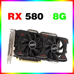Placa de vídeo rx 580 8gb gddr5 256bit szmz placas gráficas radeon rx580 8gb para mineração nova jingsha placa de vídeo