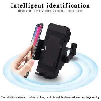 

ENMOV Wireless Charging Phone Holder Handlebar Rearview Mirror Mount Motorcycle Phone Holder Stand