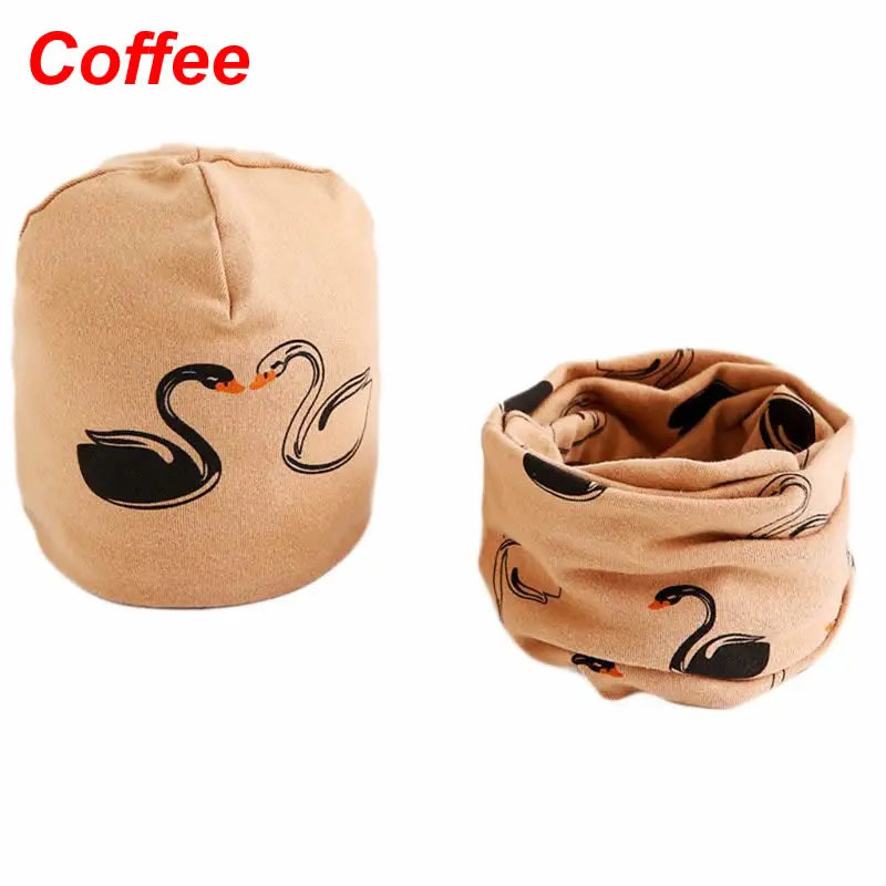 Coffee Милый детский комбинезон с рисунком из мультфильма, шапка, теплый шарф для маленьких детей на осень и зиму - Цвет: Coffee