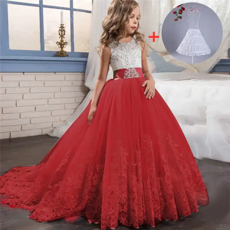 vestido longo de festa para criança