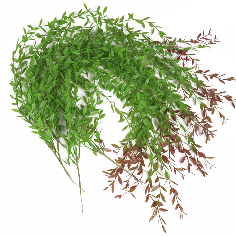 Artificial Fake Leaves Plastic Plant Flower Wall Hanging Home Garden Park Decor