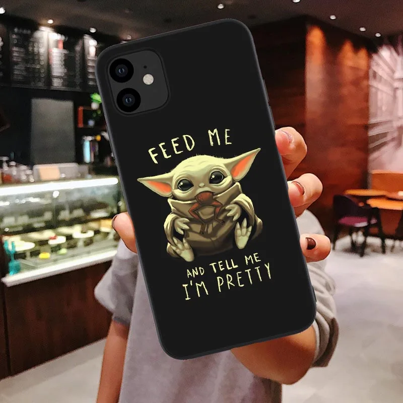 TPU Милый ребенок йода Мягкий силиконовый чехол для телефона оболочка для iPhone 6 6s 7 8 Plus X XR XS Max 11 Pro Max мандалорский черный ТПУ чехол - Цвет: TPU