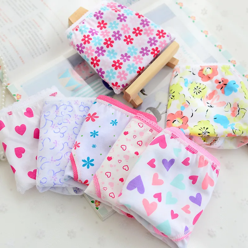 12Pc/lot Fashion Baby Girls Underwear Cotton Panties for Girls Kids Short Briefs Children Underpants 2-12years