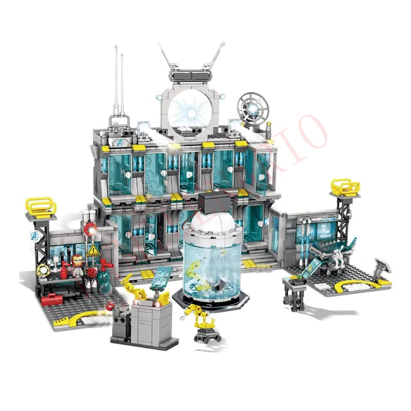 

2019 Marvel Avengers Endgame Super Heroes Avengers Tower Iron Man Underground Laboratory Model Building Blocks Bricks Kids Toys