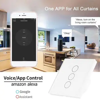 

Smart WiFi Switch for Electric Motorized Curtain Blind Roller Shutter Touch APP Distance Within Wifi 30m Remote Unrestricted