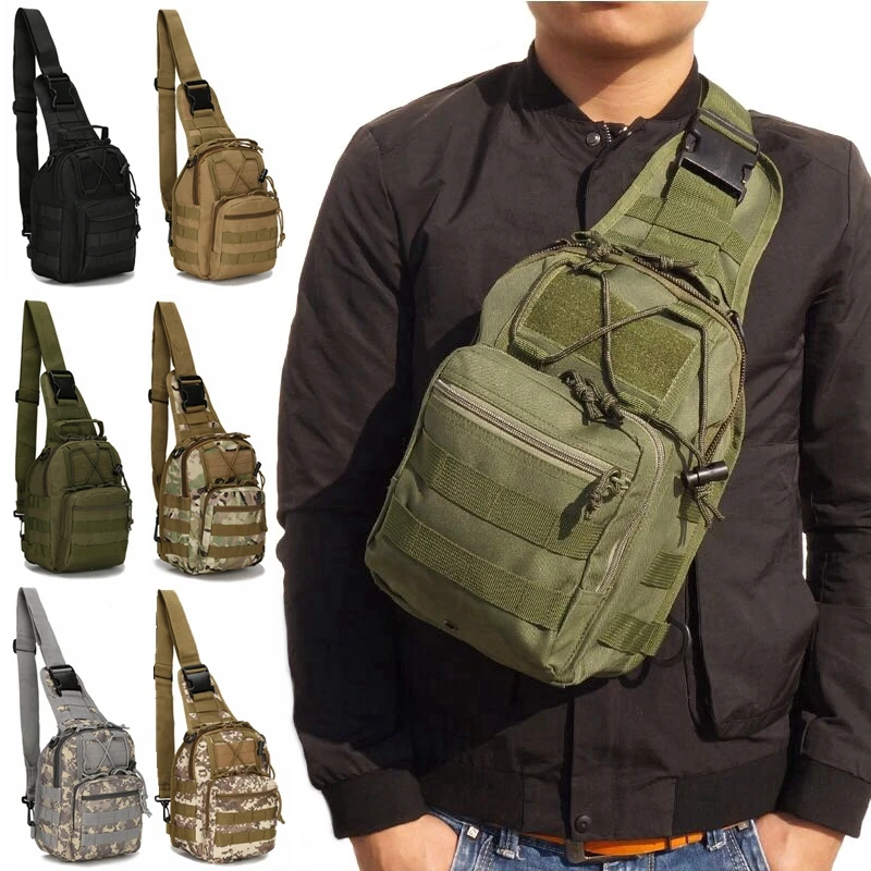 Military Tactical Bag Molle Backpack Outdoor Utility Camouflage Chest Pack Travel Hunting Hiking Camping Sling Shoulder Bags Men | Спорт и