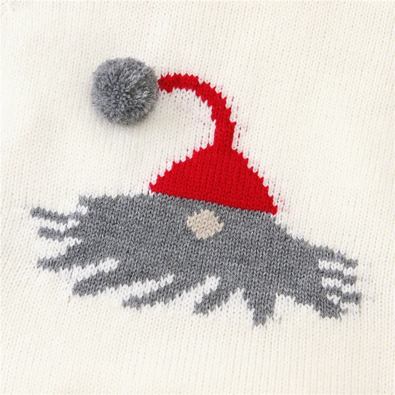 Imcute/Рождественские вязаные комбинезоны для новорожденных мальчиков и девочек; сезон осень-зима; комбинезон с длинными рукавами; одежда для сна; праздничный костюм; одежда