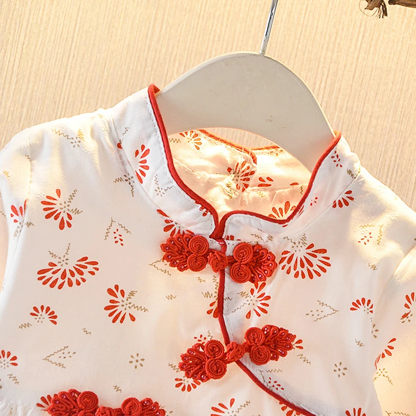 2020 Korean long-sleeved baby princess dress 1-2-3 year old baby dress spring and autumn new 3/4 sleeve Girls folk-custom