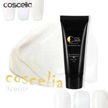 COSCELIA 爪ポリ延長ジェルセットネイキットネイルアートのクリア迷彩色爪先端クリスタル UV ゲルスライスブラシ(China)