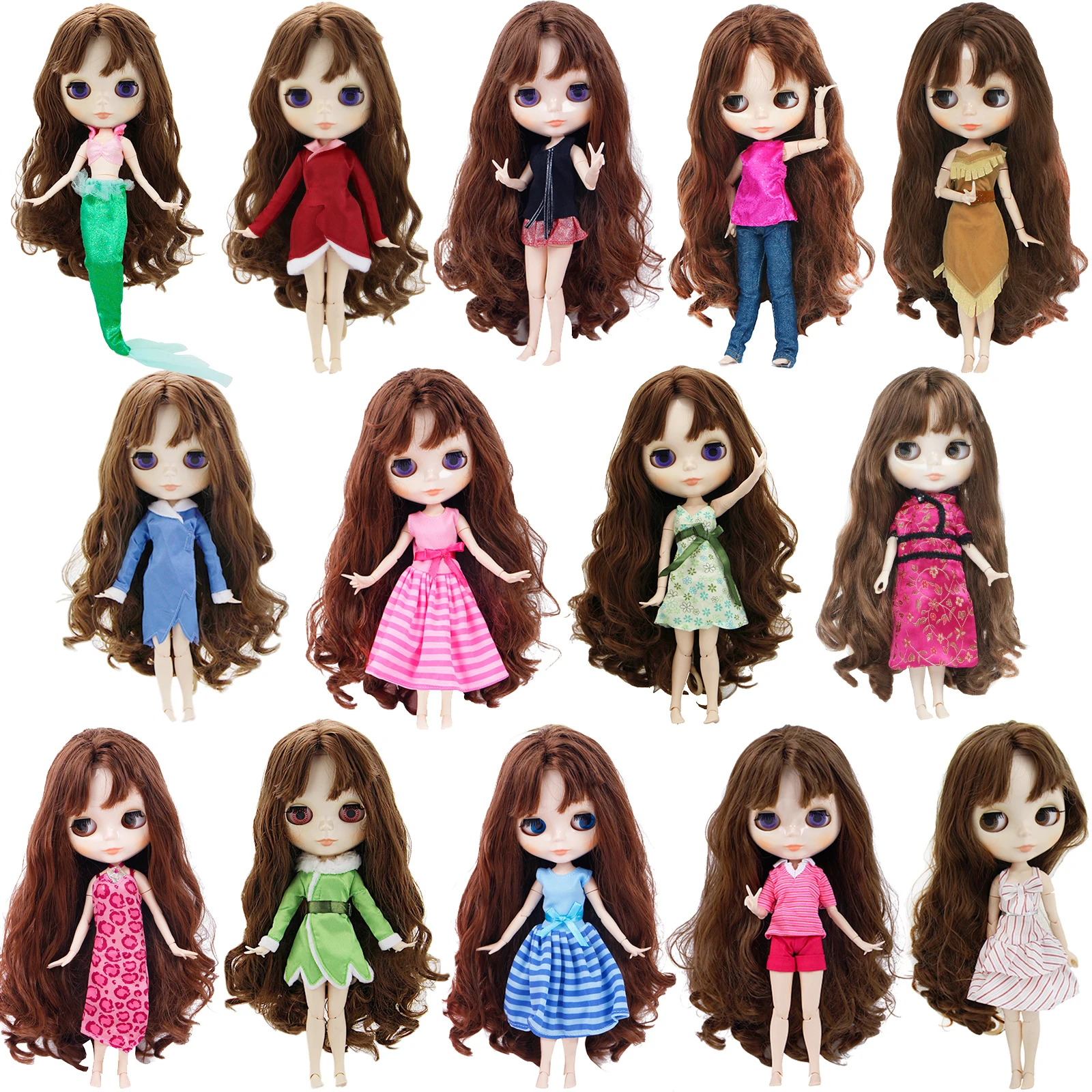 

Random pick 1 pcs Lovely Daily Outfits One-piece Mini Dress Skirt Clothes for Blythe Doll House Accessories Girl Toy