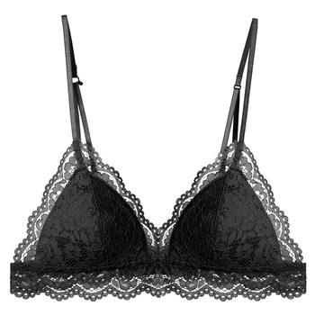 

Seamless Deep V Bras Lace For Women Wireless Push Up Bra Thin Comfort Soft Underwear Sexy French Style Soft 3/4 Cup Bralett
