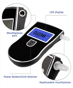 

EEK-Brand 10pcs Breathalyzer Professional Portable Semi-Conductor Sensor Digital Alcohol Tester with 10 Mouthpieces