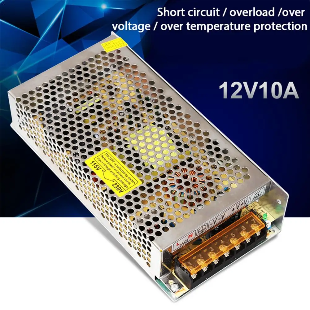 12V 10A 120W Питание адаптер Быстрое рассеивание тепла коррозионно-стойкие преобразователь для Светодиодные ленты света