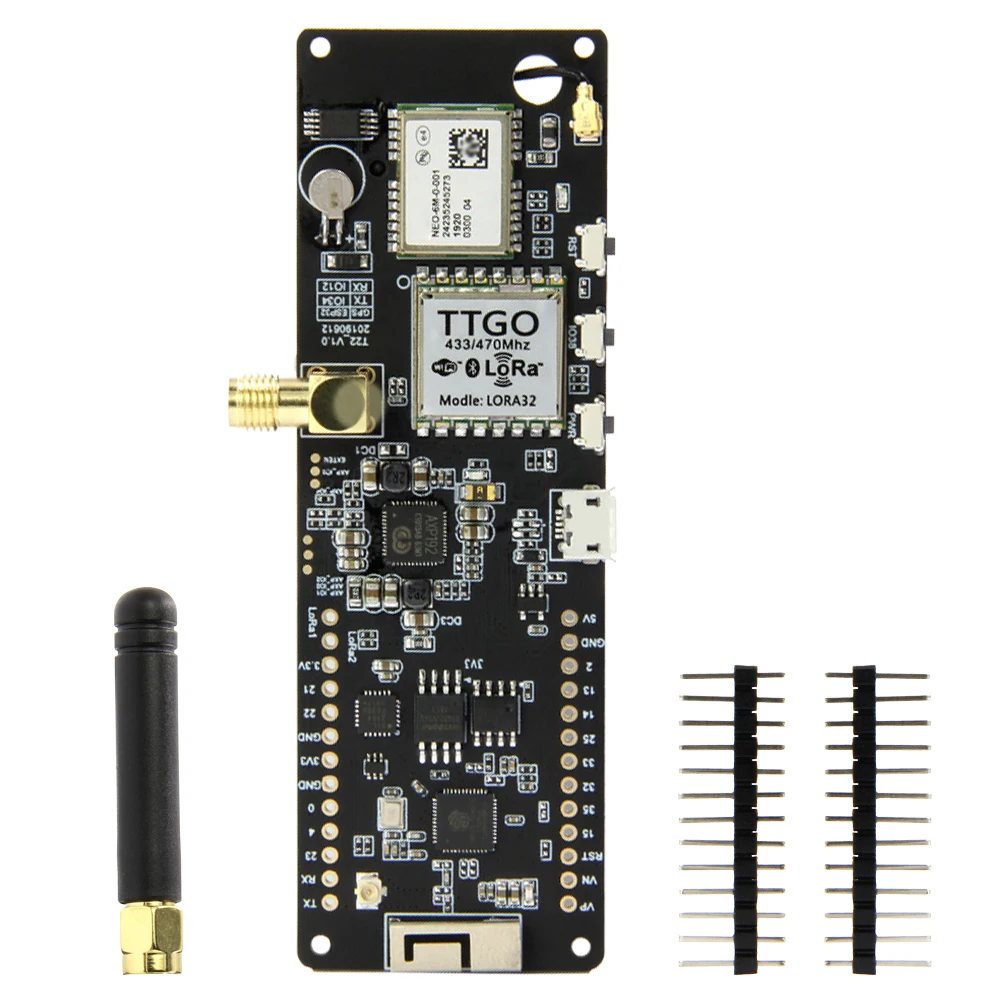 TTGO Т-образной балки V1.0 ESP32 433/868/915/923 МГц Wi-Fi Беспроводной Bluetooth ESP32 gps NEO-6M SMA LORA 32 18650 Батарея держатель с SoftRF
