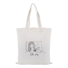 Иллюстрация Холщовая Сумка для ежедневного использования DIY пользовательский принт логотипа эко Экологичные многоразовые хозяйственные сумки переработка