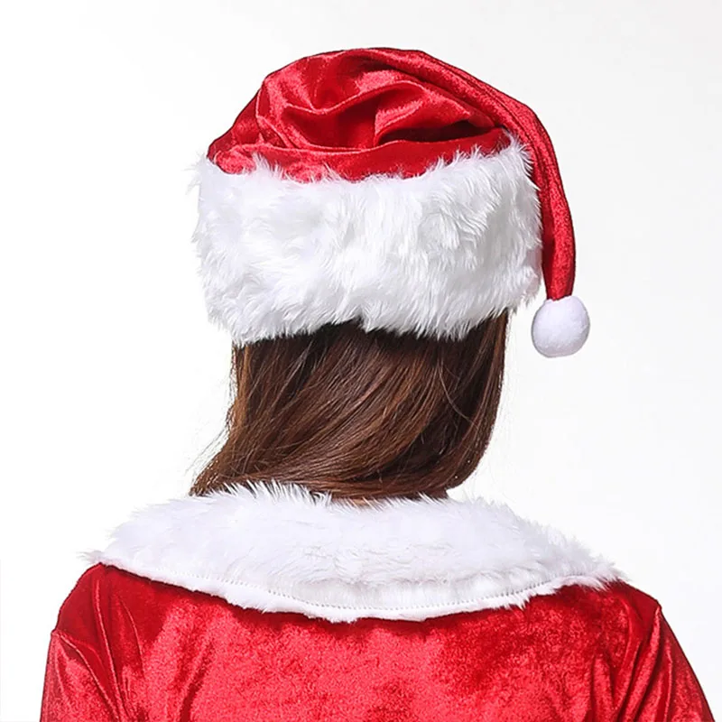 Унисекс Рождество год карнавал вечерние аксессуары к костюму для Косплей x-рождество Санта Клаус Снеговик красный бархат Милый шляпа для мужчин и женщин