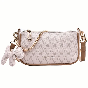 

Vintage Baguette Shape Women Bags 2020 High Quality Luxury Fashion Handbags Brown Leather Shoulder Bags Chain Small Bag Clutch