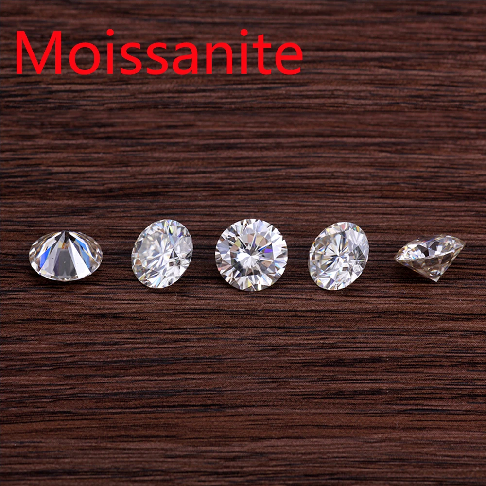 100% Genuine 0.5CT Round Brilliant Cut 0.8mm~6.5mm D Color Loose Moissanites Stone VVS1 Test Positive Lab Stone