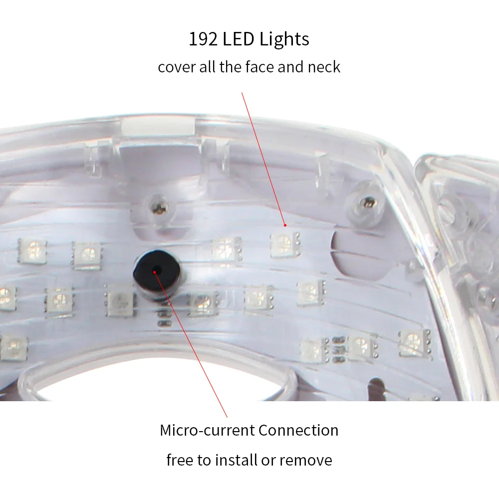 7-Цвет Электрический светодиодный маска для лица и горло изготовлено на станке Фотон Красота анти-лечение от прыщей, отбеливание устройство светодиодный маска для кожи шеи