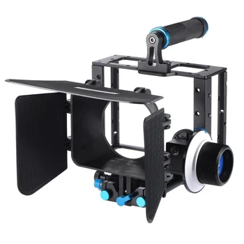 

Aluminum DSLR Video Film Movie Making Kit with Camera Cage Top Handle Grip Follow Focus for DSLR Cameras Camcorders