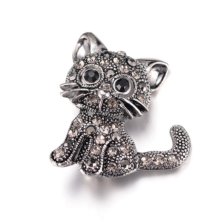 Супер милая кошка Кошачий глаз таинственная Элегантная черная кошка брошь маленький лебедь воротник иглы воротник ногтей модная брошь - Окраска металла: Photo Color