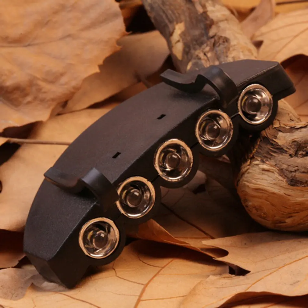 5 LED Cap Hat Brim Clip Lamp Head Light Headlight Headlamp Working in Darkness Places Fishing Camping Hiking and Outdoor | Спорт и