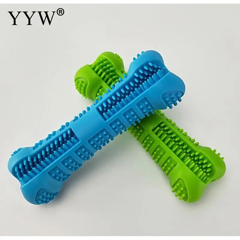 Pet Dog Toothbrush Chew Toy Doggy Brush Stick Silicone Teeth Cleaning Dot Massage Toothpaste For Small Dogs Pets Toothbrushes