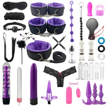 Adult SM Sex Products Women Sex Toys Bdsm Kits Bondage gear Collar Whip Butt Plug Erotic Adult Games Handcuffs Toys for Adults 3