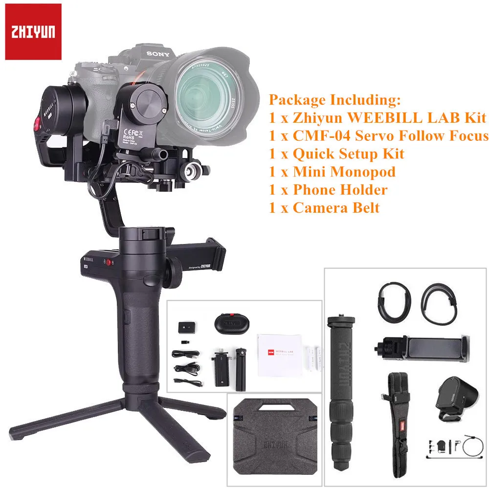 Zhiyun WEEBILL лаборатории, WEEBILL S 3-осевой стабилизатор для sony Panasonic GH5s беззеркальных Камера портативный монопод с шарнирным замком с фокусом Управление - Цвет: WEEBILL LAB Creator