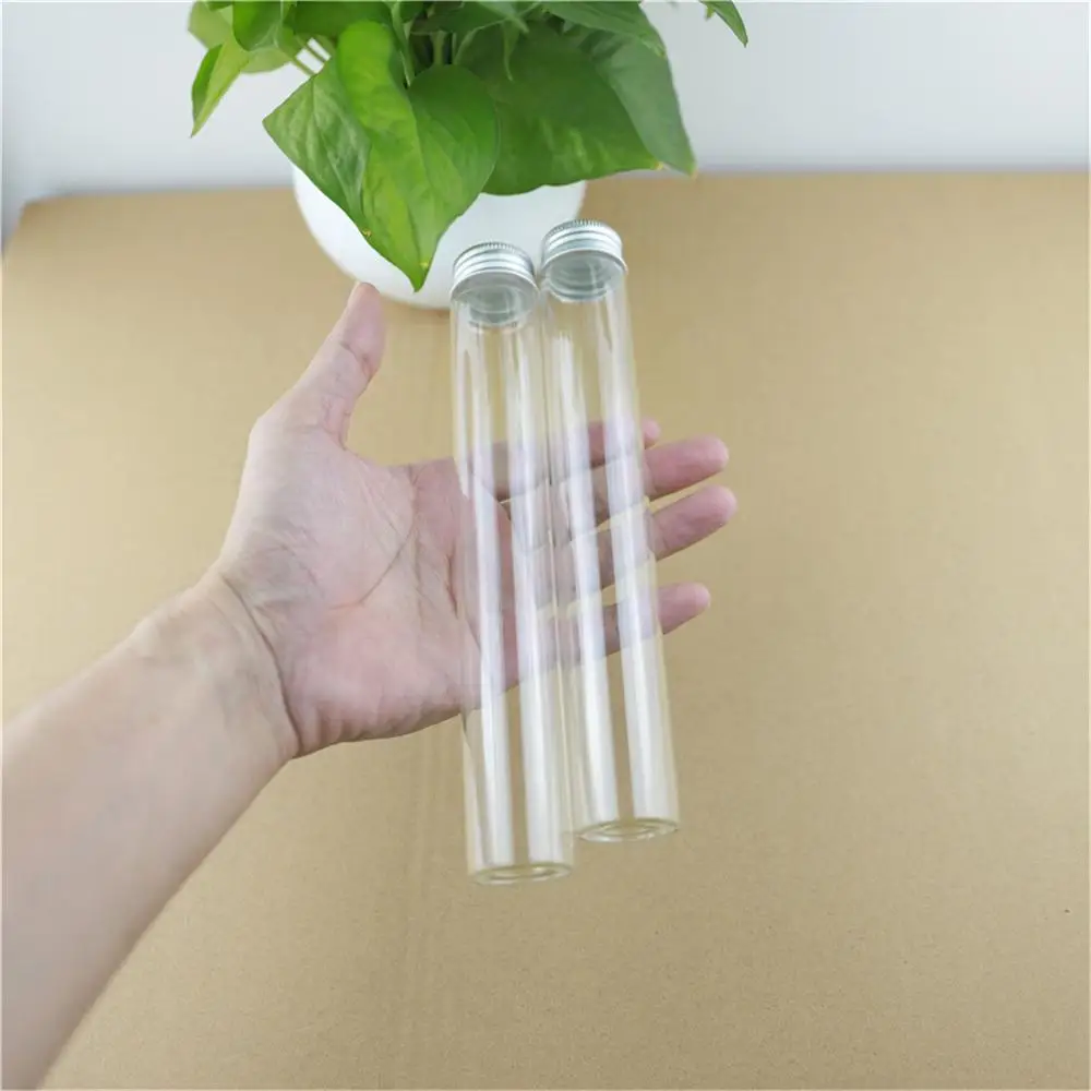 15 PCS Glass test tube 30×200mm 110ml Glass Bottles Aluminum Caps Glass Tiny Jars Vials Glass Containers Decorative Bottle 3