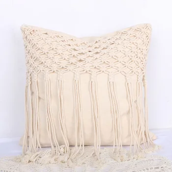 

Hand Braided Bohemian Style Pillowcase Home Living Room Bedroom Pillow Cover Cushion Cotton Linen Case