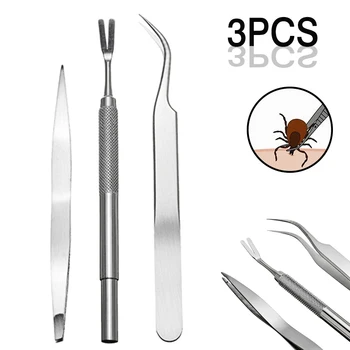 

3pcs/set Stainless Steel Pet Cat Dog Tick Remover Tweezers Tool Pet Fleas Lice Tweezers Clip For Pet Supplies Dog Accessories