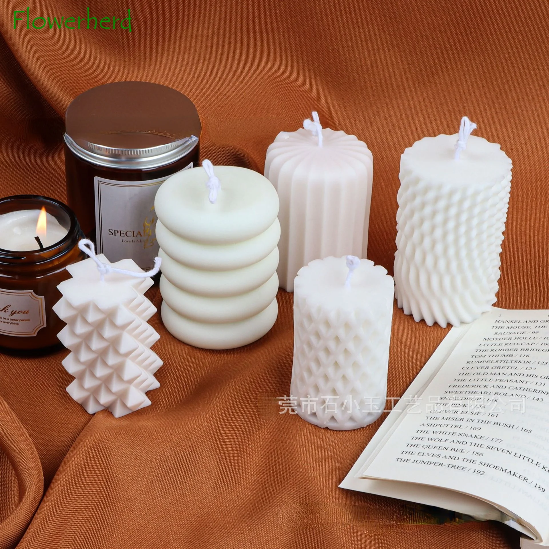 

New Candle Making Molds 3d Geometric Candle Mold DIY Rhombus Round Cylindrical Aromatherapy Soap Food Grade Silicone Mold