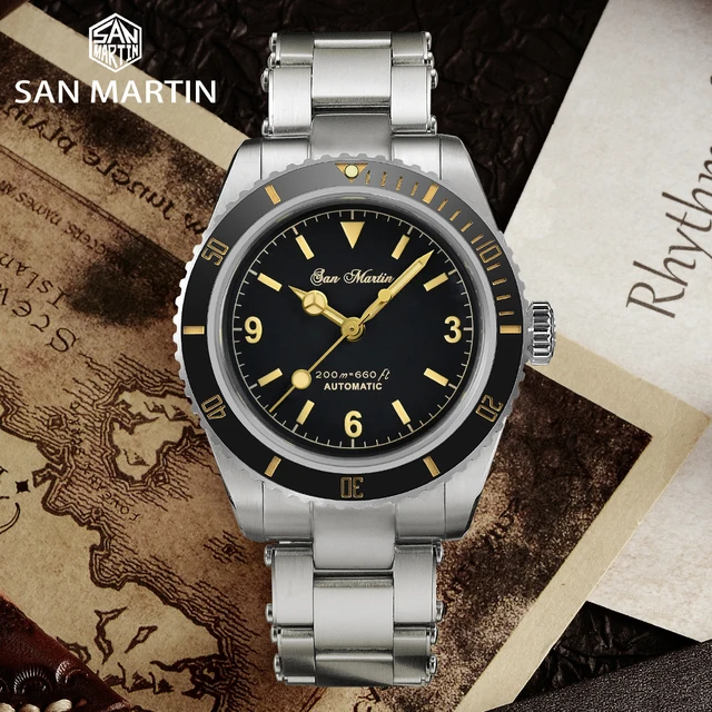 San Martin Men Watches 38mm Diver 6200 Retro Water Ghost Luxury Sapphire NH35 Automatic Mechanical Vintage Watch 20Bar Luminous 3