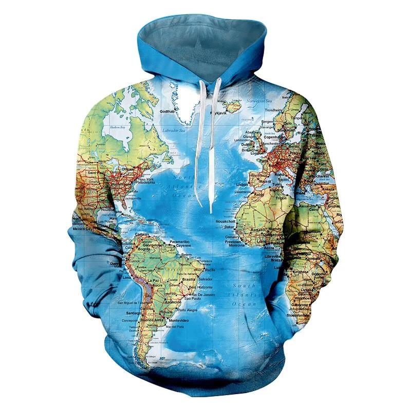 3D sudaderas divertidas con capucha Sweatshit mapa del mundo ropa Retro hombres urbano Casual Hipsters de manga larga Hip Hop Hoody Pullover Unisex|Sudaderas con capucha y sudaderas| AliExpress