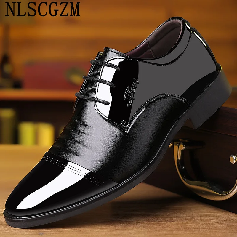 Black Patent Leather Shoes Men Oxford Men's Dress Shoes Fashion Party Shoes for Men 2024 ботинки мужские осень Soulier Homme