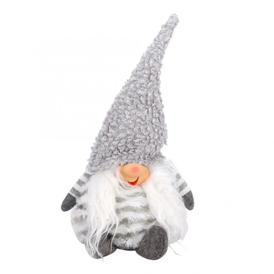 Рождественское украшение пушистый гном серовато-белая шляпа кукла-снеговик украшение окна елочные украшения Рождество - Цвет: Серый