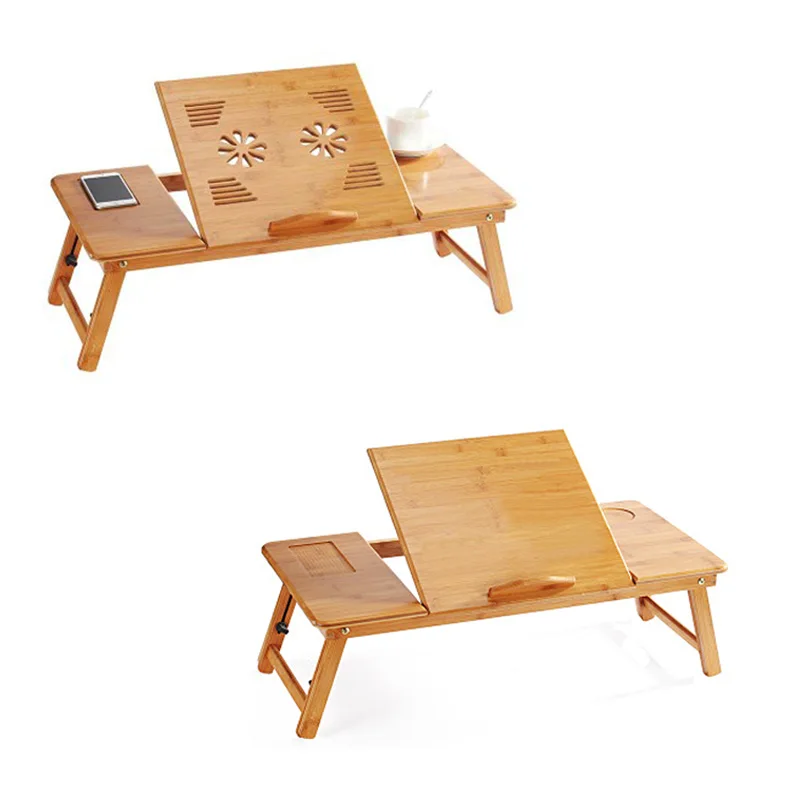  Simple Laptop Desk With Cooling Fan Folding Table Portable Reading Computer Desk Study Table Bedsid