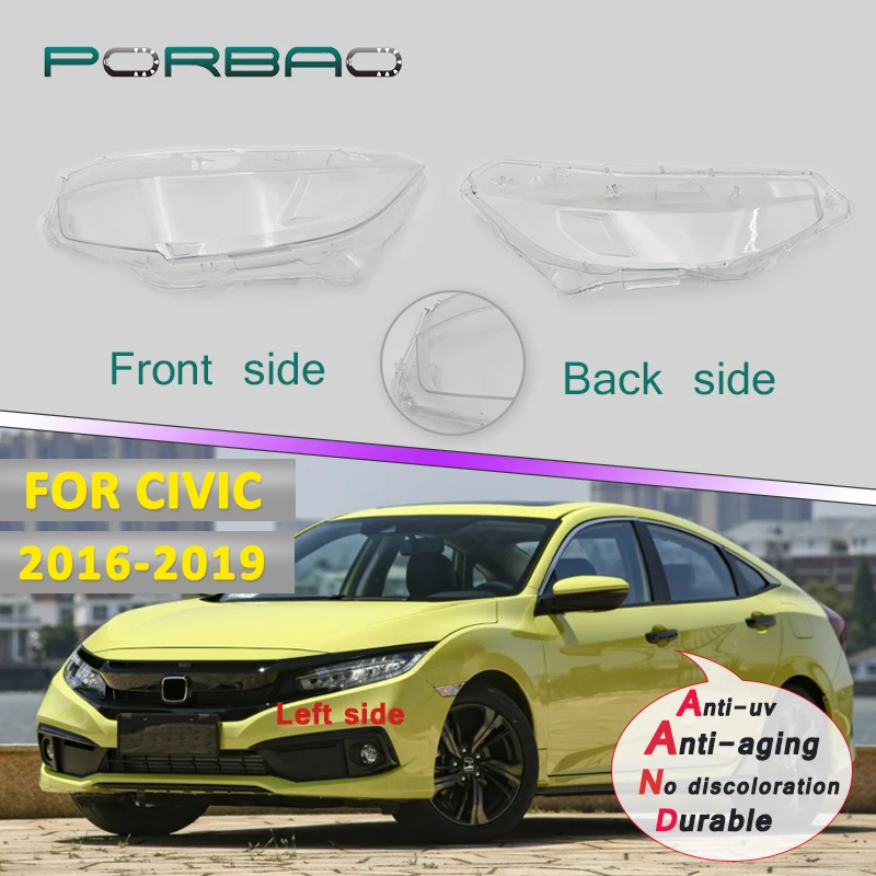 Headlight Covers For Honda CIVIC Transparent Headlight Clear AutoShell