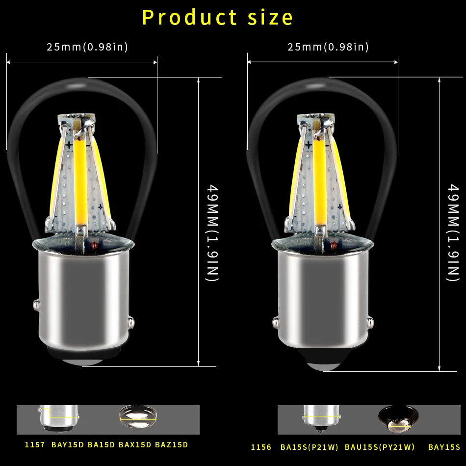 GERUIXLED 2 шт. 1156/BA15S(P21W) BAU15S(PY21W) BAY15S 1157/BAY15D BA15D BAX15D BAZ15D светодиодный лампы автомобиля поворотника светильник