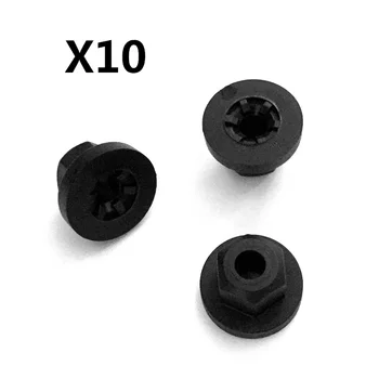 

10pcs Exterior Plastic Body Nut Flange Clip 16131176747 For BMW E30 E32 E34 E36 / 7 Series 738, 740, 750 / Mercedes
