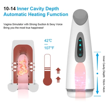 Male Automatic Heating Masturbation Cup Blowjob Sucking 7 Vibrating Vagina Anal Masturbator Pussy Sex Toys For Men For Adults 18