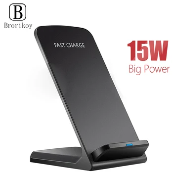 

15W Qi Wireless Charger for Samsung S8 S9 Plus Note 10 8 Fast Charging Dock Stand Desk for iPhone 11 Xs X 8 QI Wireless Chargers