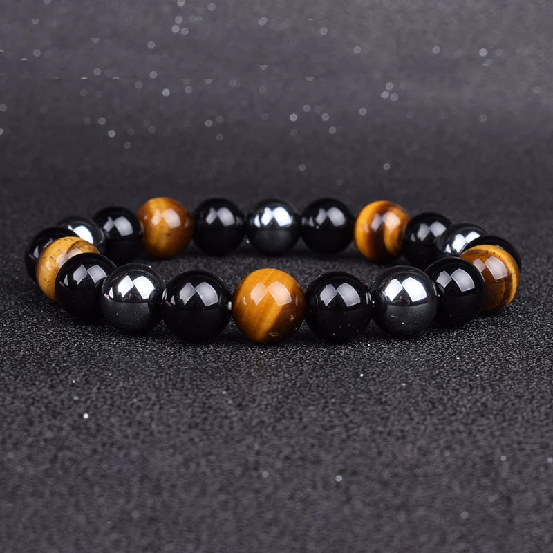 Natural Tiger Eye Hematite Bracelets Men Obsidian Magnetic Health Protection Balance Beads Bracelets Women Reiki Healing Jewelry - Image 4