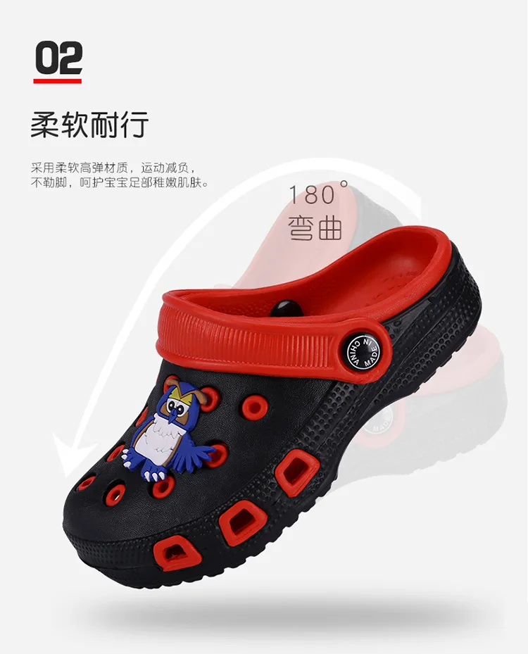 Children's Clogs Shoes Girls' Outdoor Non-slip Garden Beach Slippers Boys' Indoor Soft Breathable Cartoon Shoes Hole Sandal 2021 extra wide children's shoes