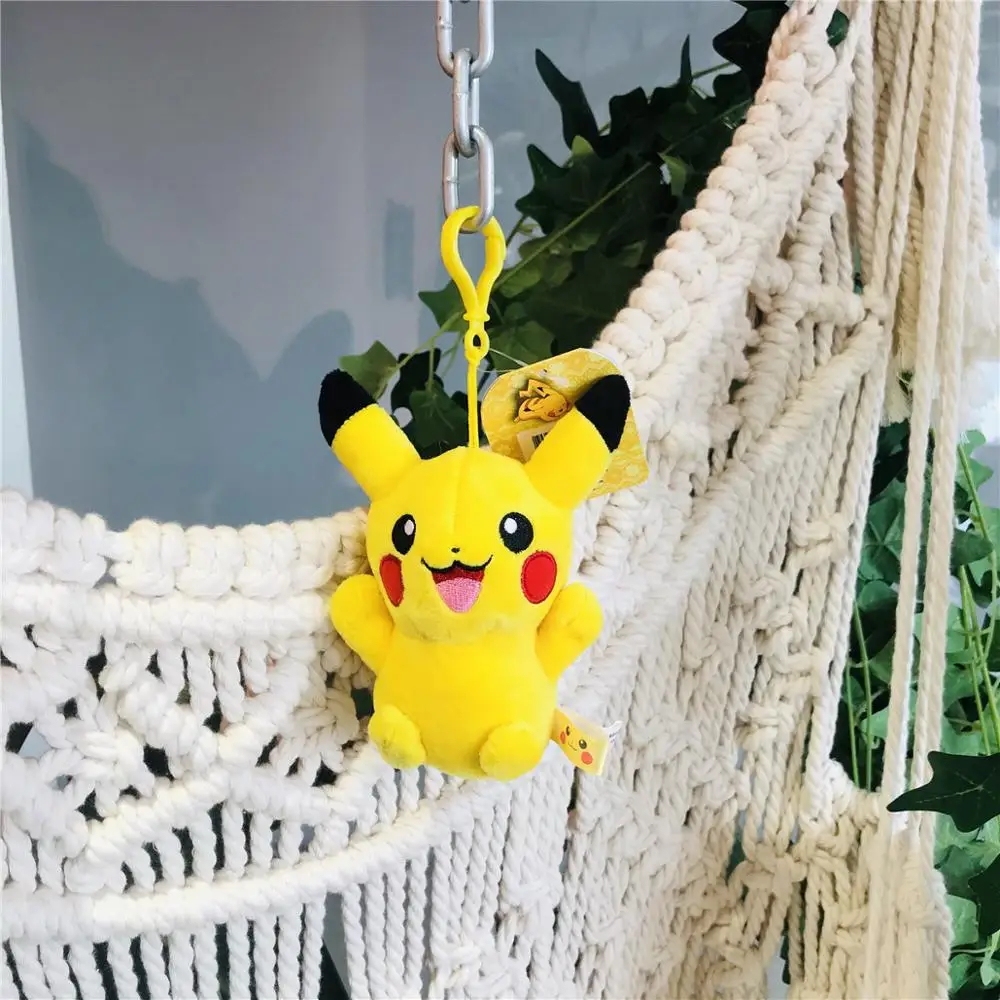 Anime cartoon plush toy pendant Pikachu key pendant doll classic expression pillow soft fabric stuffed animal ornament doll doll