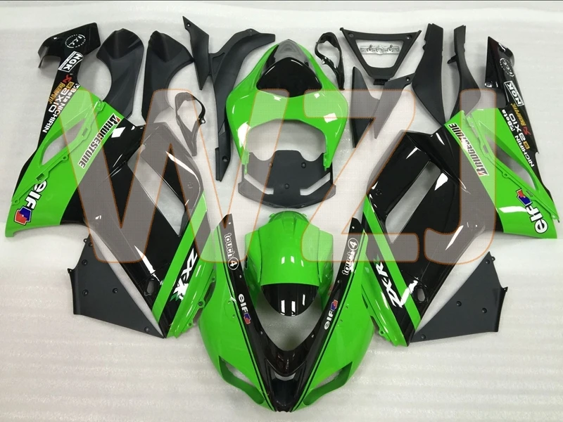 636 Zx-6r 07 Abs обтекателя Zx6r 2007 цвета: зеленый, черный Обтекатели для Кавасаки Zx6r 2007-2008 Кузов - Цвет: COMPRESSION mold
